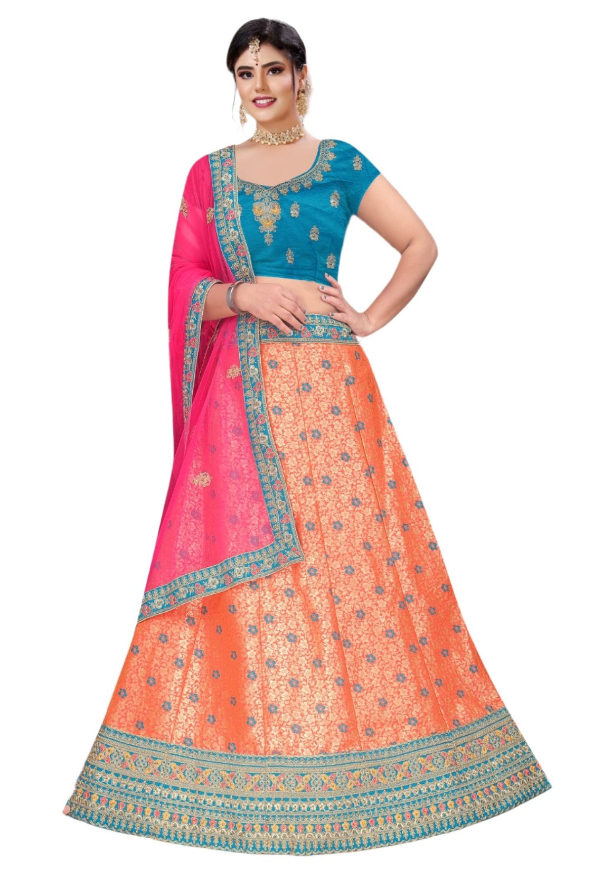 Silk Fabric complete Stitched Lehenga Choli in Germany
