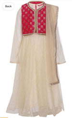 Pink And Beige Anarkali Viscose Suit Set in Berlin