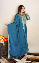 Elegant Pure Chinnon Silk Embroidery Pant Suit in Berlin
