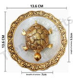 Metal Feng Shui Golden Tortoise on Glass Plate - 5.5 inches in Germany