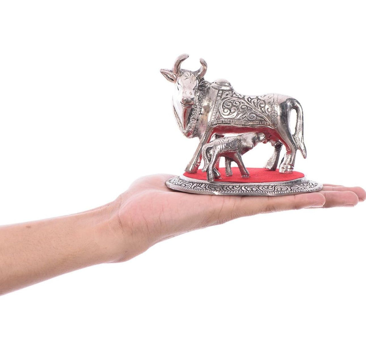 White Metal Cow and Calf in Munich