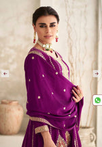 Embroidered Art Silk Anarkali Suit in Wine in Germany