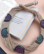 Premium Quality Brass Handmade Gold Plated Stone Chain Necklace in Munich