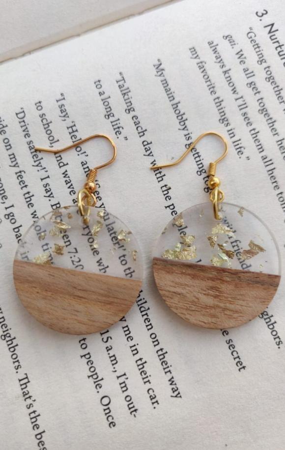 Wooden dangler Earring in Germany