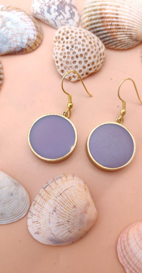 Handcrafted Brass Resin Geometric Shape Circle Earring in Germany
