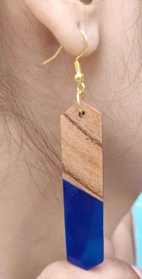 Wooden Resin Dangler Earring in Berlin
