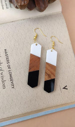 Wooden Resin Dangler Earring in Munich