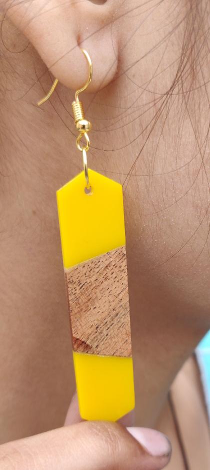 Wooden Resin Dangler Earring in Germany