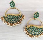 Premium Quality Kundan Stone Stud Hoop Earrings in Munich