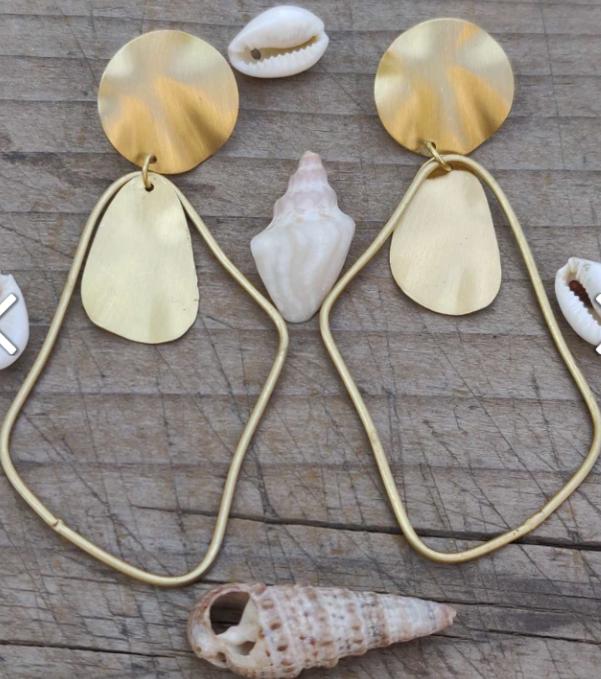 Golden Brass Earrings in Berlin