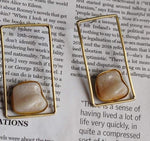 MONALISA STONE GOLD PLATED BRASS EARRING IN MUNICH