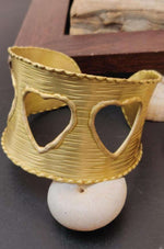 Trinity Heart Brass Cuff Bracelet in Berlin