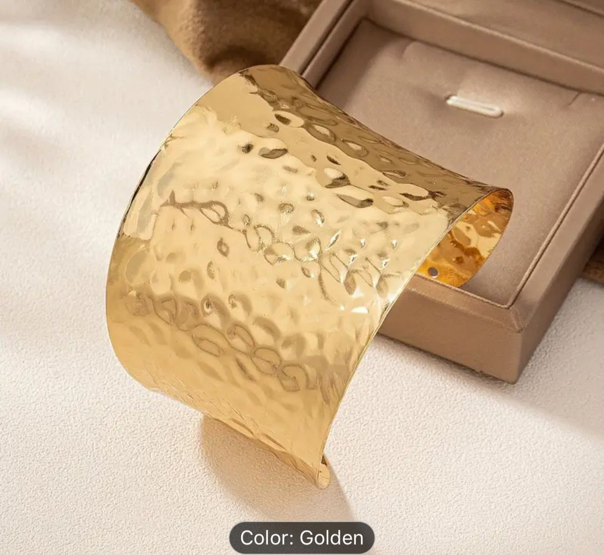 Hammered Wide Cuff Silver Gold Wrist Bracelet in Munich