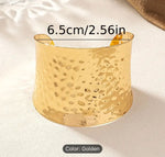 Hammered Wide Cuff Silver Gold Wrist Bracelet in Munich