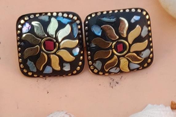 RECTANGLE SHAPE BOHO AFGANI EARRINGS IN GERMANY