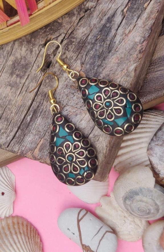 Tibetan Boho Style Light Weight Drop Shape Earring in Berlin