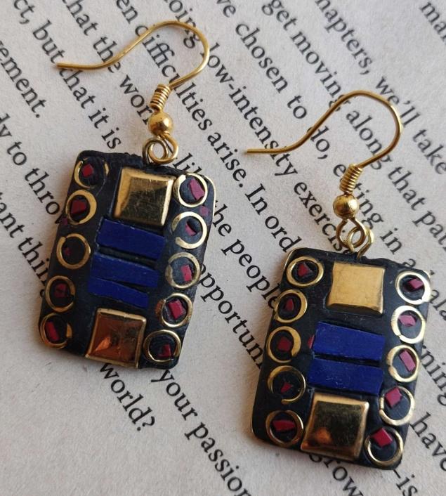 Designer Laq Work Rectangle Shape Light weight Earring in Munich