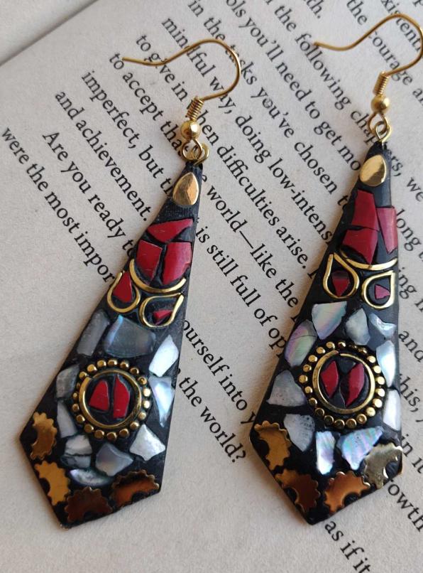 Afghani Tibetan Laq Designer Light Weight Earring ijn Germany