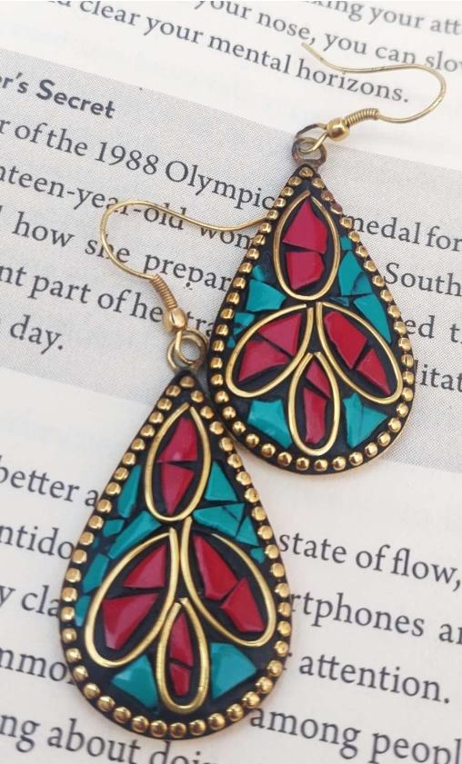 Tibetan Style Dangle Hook Earrings in Berlin