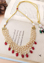 Elegant Trending Beautiful Red and White Pearls Choker Necklace in Germany