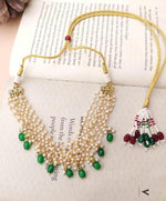 Elegant Trending Beautiful Green and White Pearls Choker Necklace in Munich