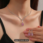 Unique trendy Style Pink Necklace and Earrings For Women in Germany