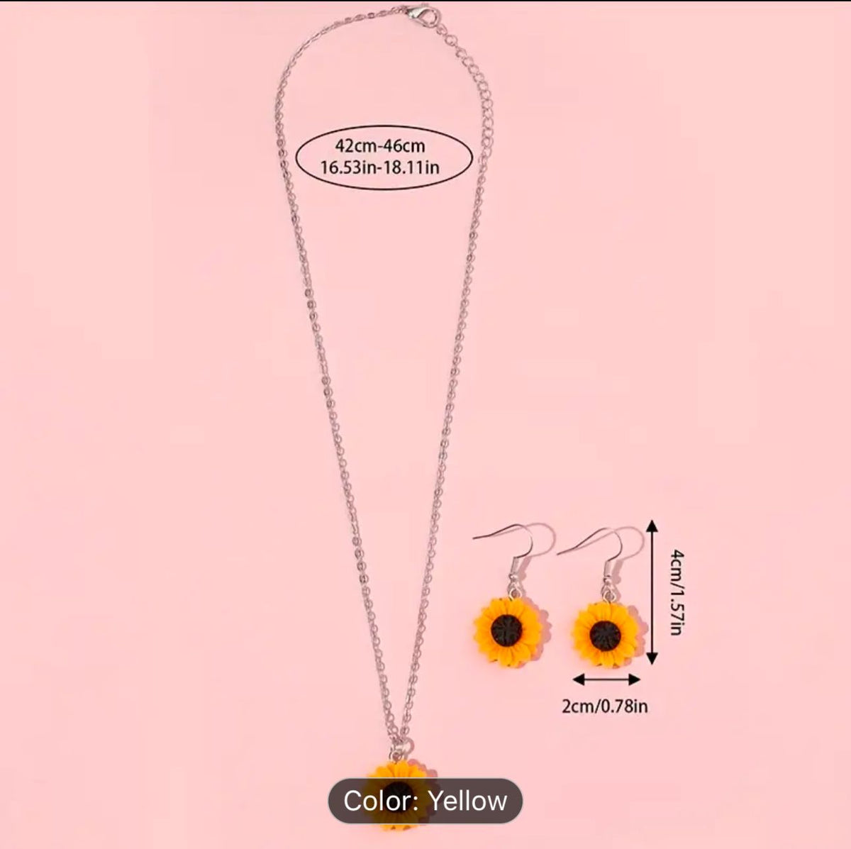Sunflower Earring and chain Sunshine Women Jewelry in Munich