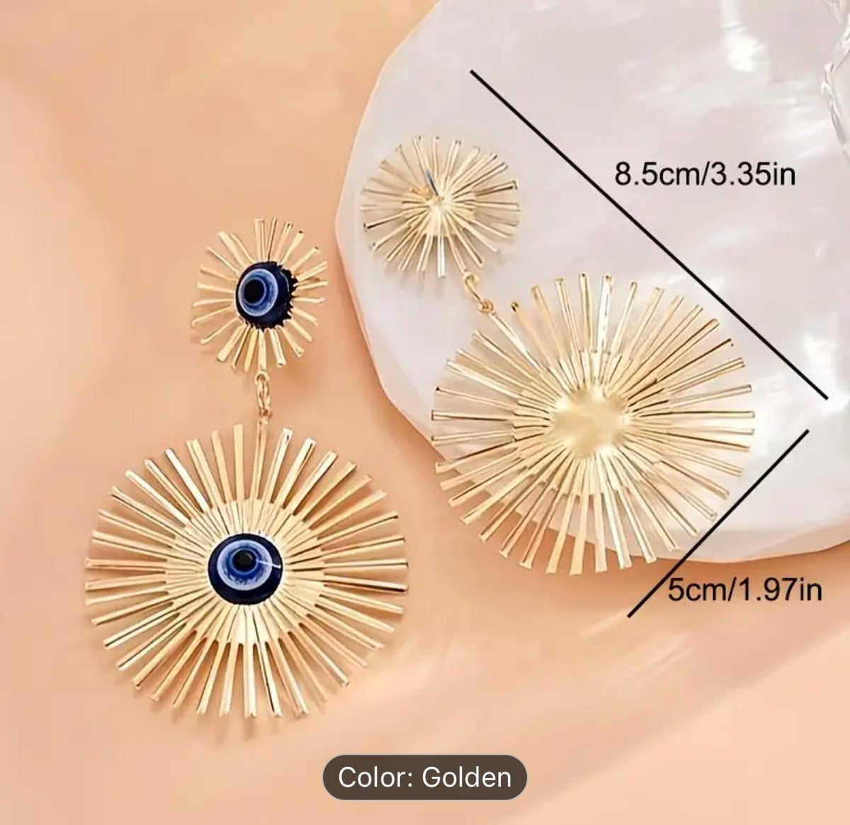 Gold Plated stainless steel Evileye Earrings in Germany