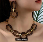Boho Wooden Jewelry Set Finish Necklace & Earrings in Berlin