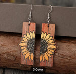 Lightweight Wooden Sunflower Earrings in Munich