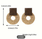 Bohemian Rattan Earrings Round Drop Dangle Earrings in Berlin