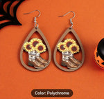 Rustic Wooden Sunflower Dangle Earrings in Germany Namma Markt