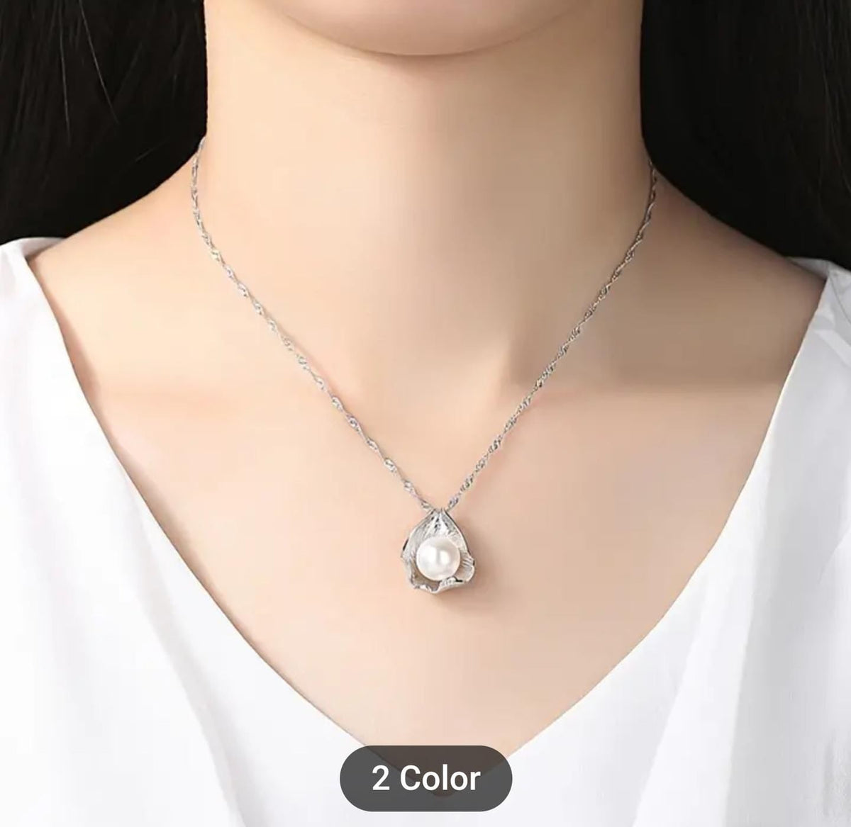Sterling Silver Shell Pearl Pendant Necklace For Women in Germany