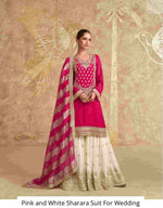 Embroidered Chinon Silk Pakistani Suit in Pink in Germany