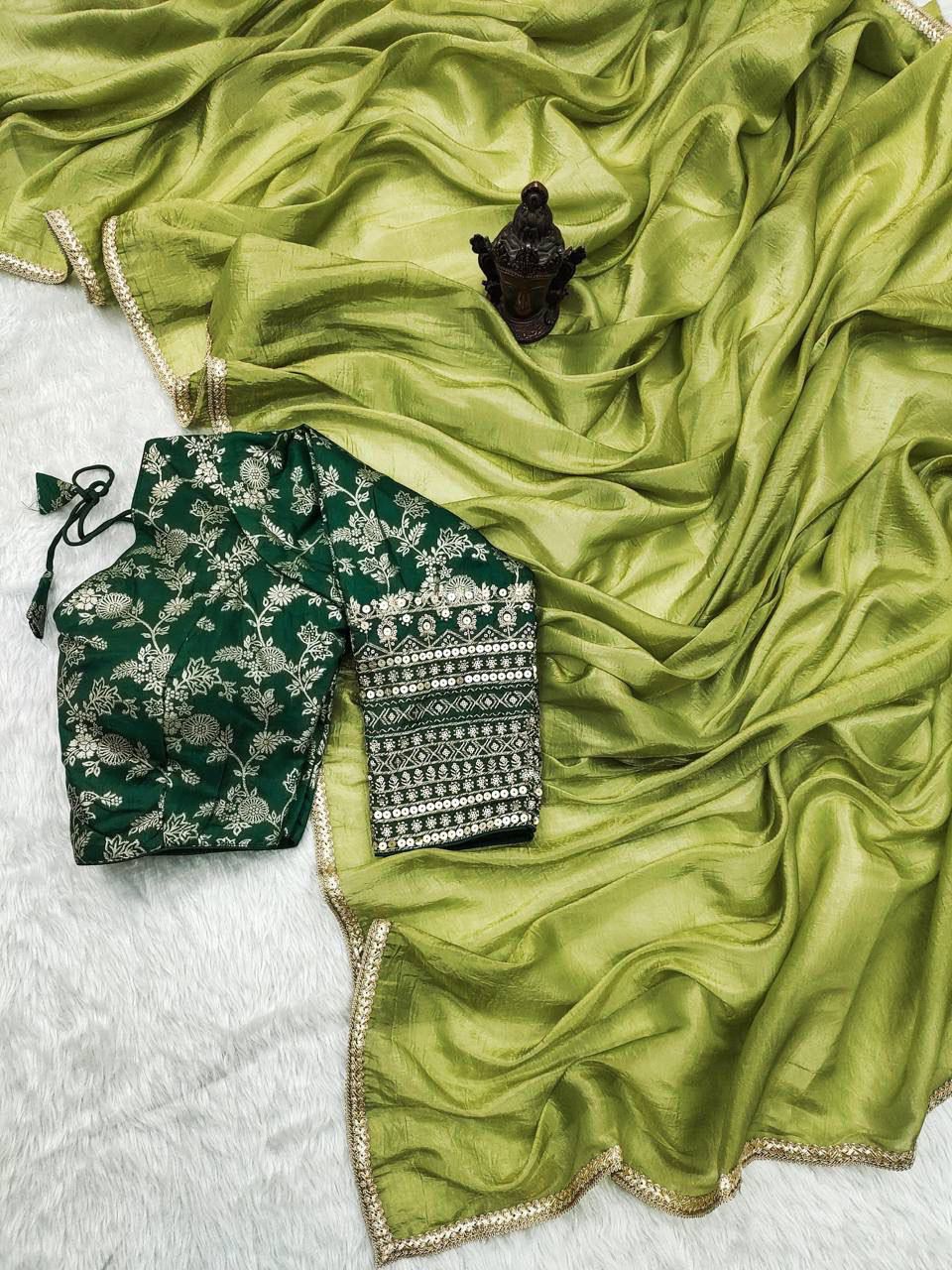 Tissue Silk Designer Readymade Saree in Germany