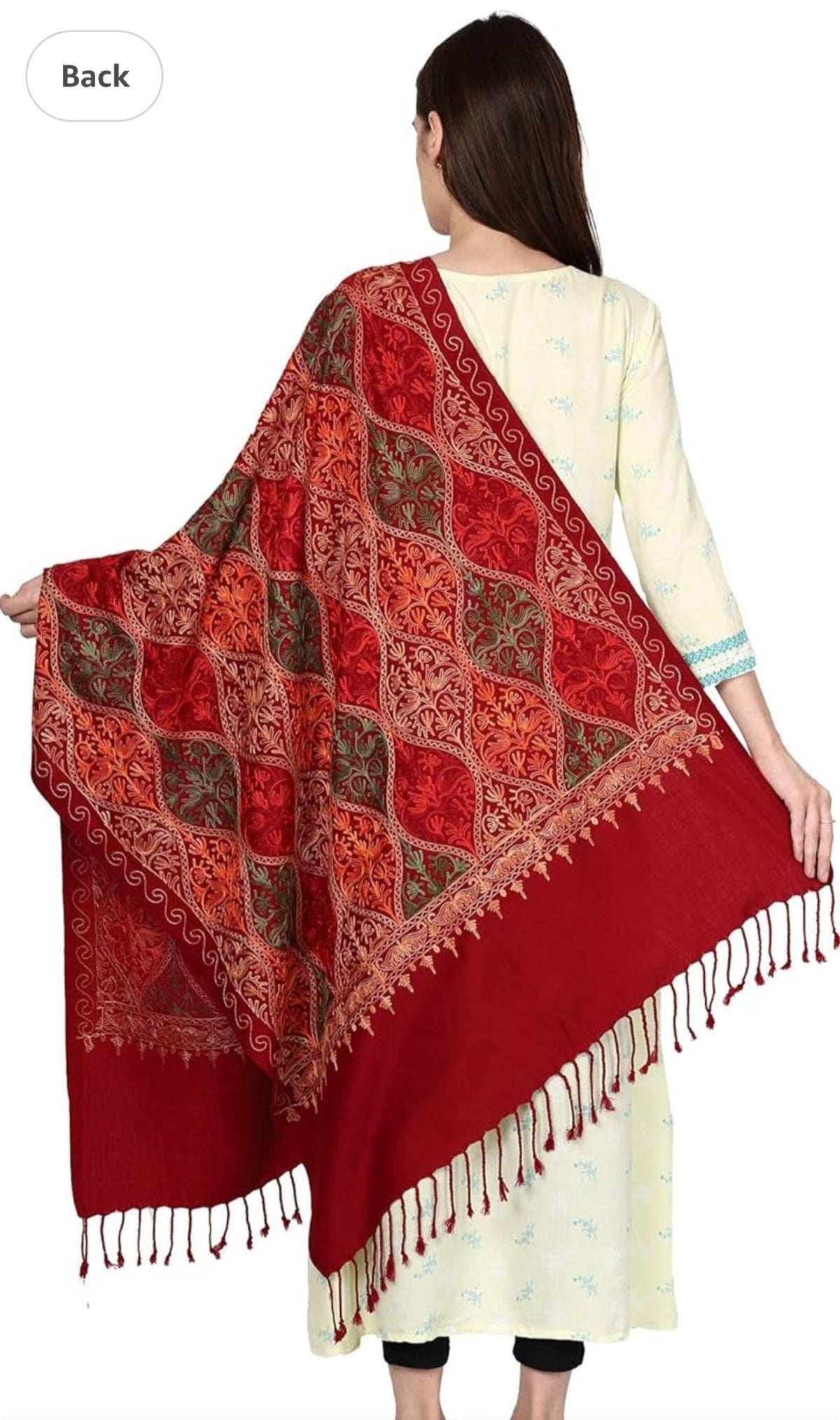 Kashmiri Stole for Women Aari Embroidery Matka Jaal in Germany