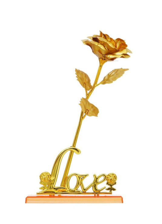 Valentine Gift Set Gold-Toned Rose Table Decor Showpiece in Germany