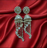 Premium Unique Mirror And Beads Jhumki Earrings in Germany