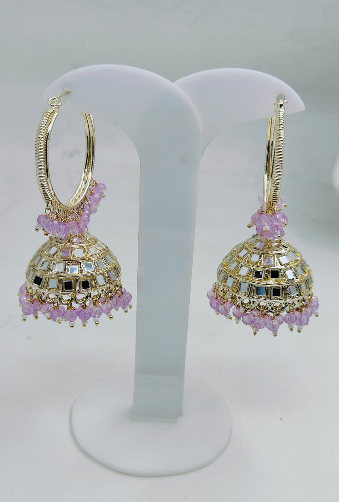 Beaded Textured Round Shaped Jhumkas Earrings for Women in Germany