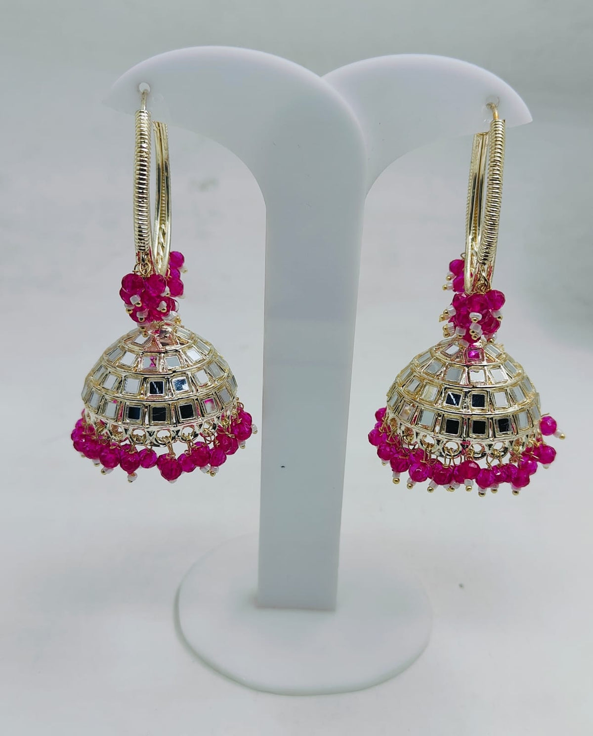 Beaded Textured Round Shaped Jhumkas Earrings for Women in Germany