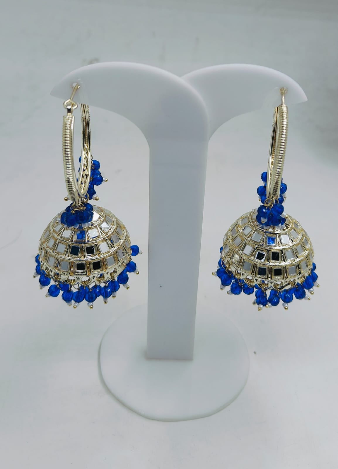 Beaded Textured Round Shaped Jhumkas Earrings for Women in Germany