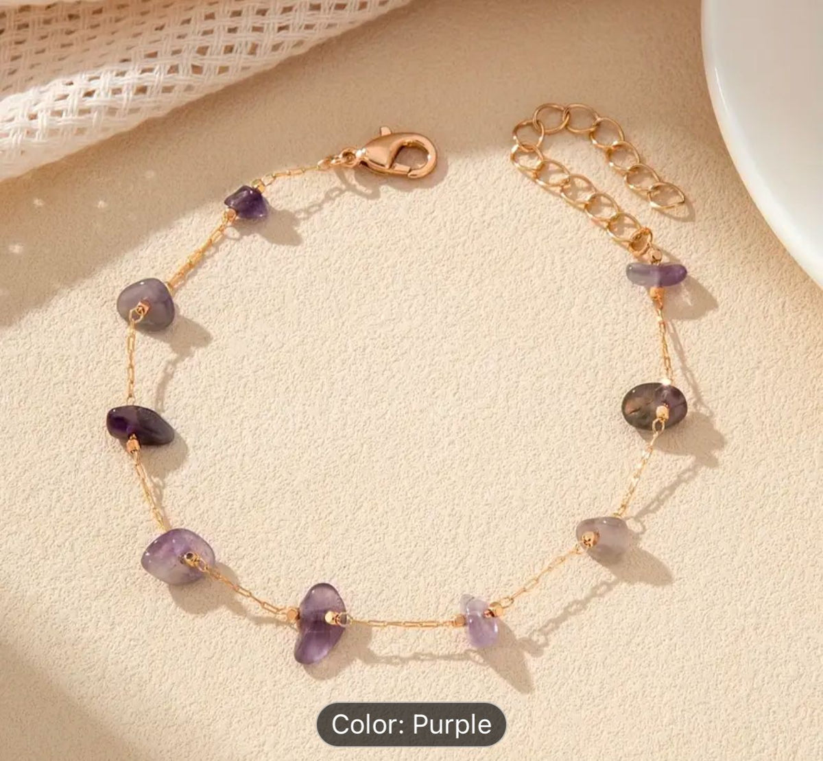 Natural Stone Beaded Ankle Bracelet in Munich