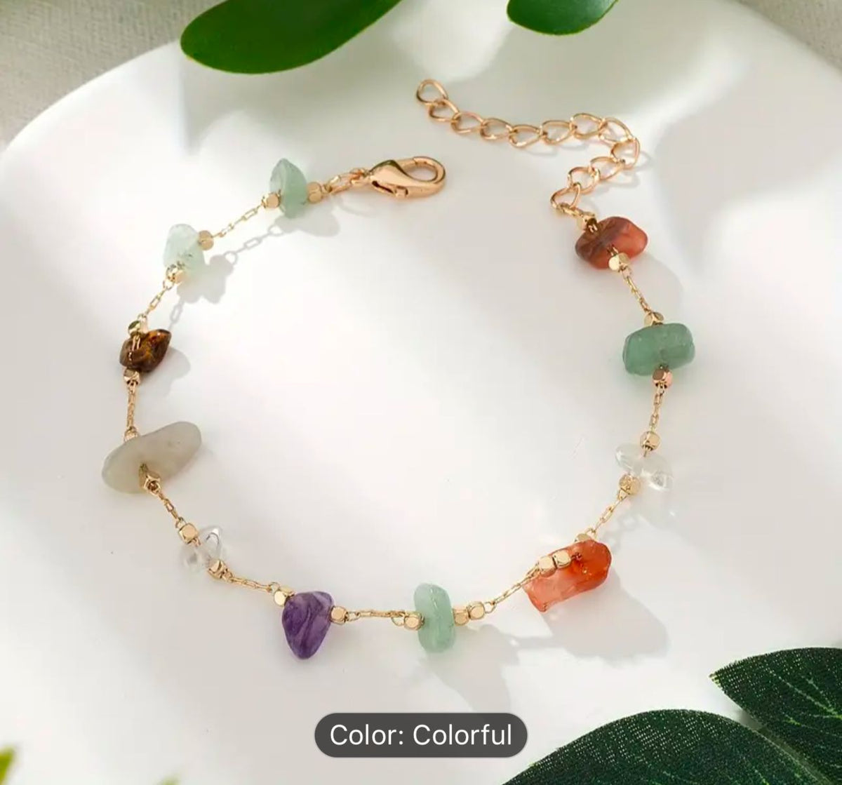Natural Stone Beaded Ankle Bracelet in Berlin