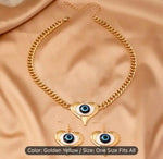 Evil Eye Pendant Necklace & Earrings Set in Germany