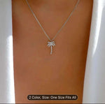 Palm Tree Pendant Necklace Silver plated in Germany