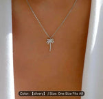Palm Tree Pendant Necklace Silver plated in Germany