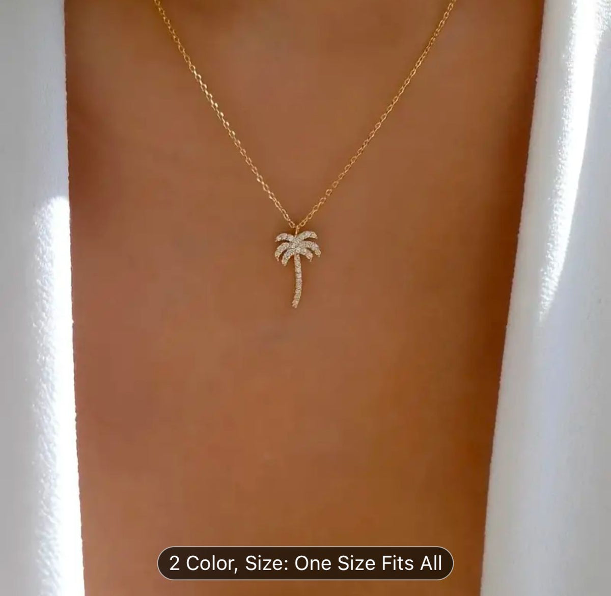 Palm Tree Pendant Necklace Gold plated chain in Berlin