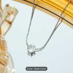 Silver Plated Single Diamond Pendant Charm Necklace