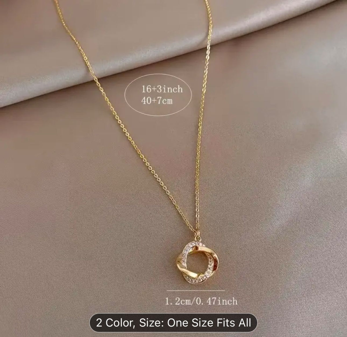 Boho Twisted Circle Necklace Crystal Circle Pendant Necklace in Berlin