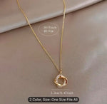 Boho Twisted Circle Necklace Crystal Circle Pendant Necklace in Berlin